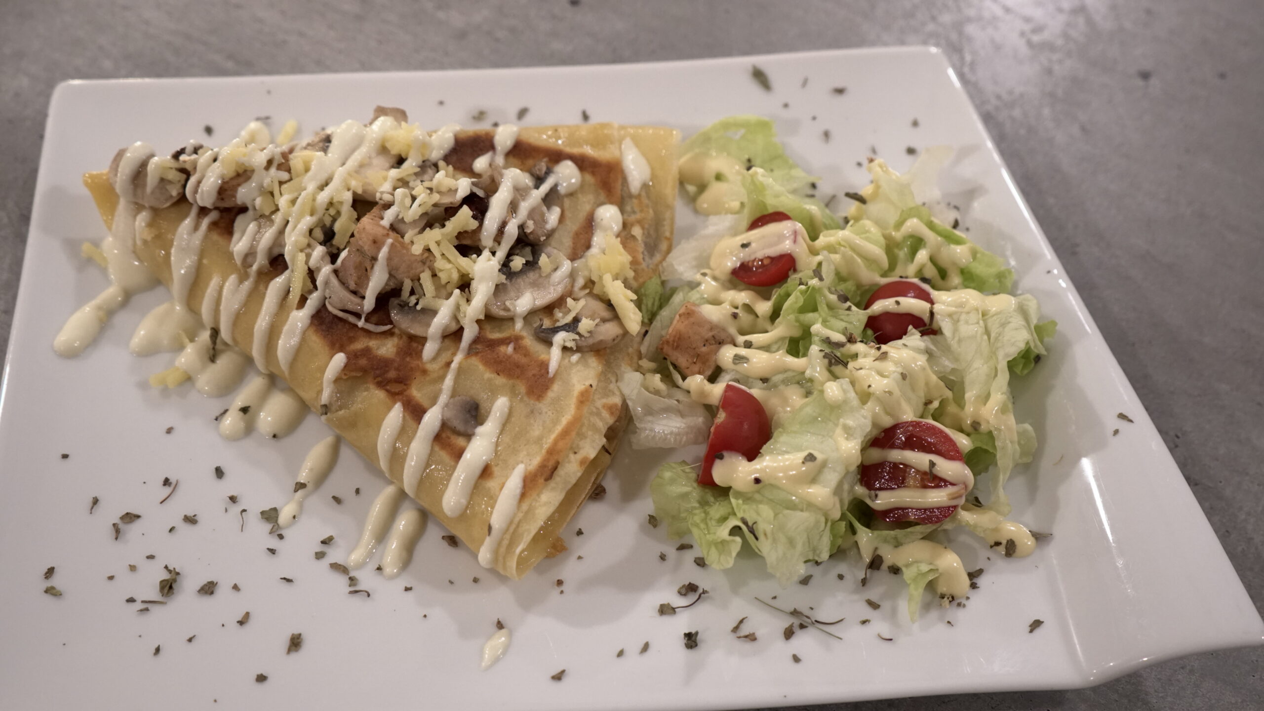Crêpe Poulet Champignons de Paris 
